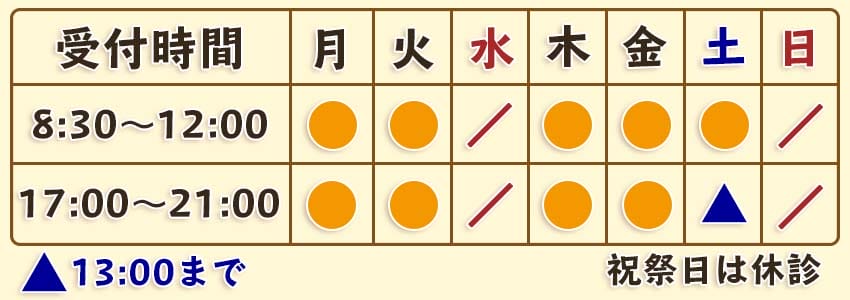 瀬戸市ひまわり接骨院の診療時間